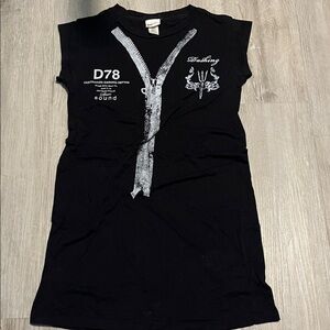 Black Graphic T-Shirt Dress